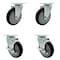 Service Caster Cooking Performance Group 369CASTER4 Replacement Caster Set with Brakes-, 4PK COO-SCC-20S514-PPUB-BLK-2-TLB-2 - alternate 1